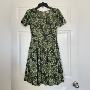 Green Print Lularoe Amelia Dress